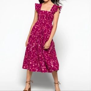 Hill House burgundy botanical Ellie nap dress